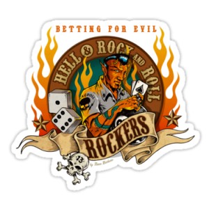 Sticker betting for evil hell & rock and roll rockers 6