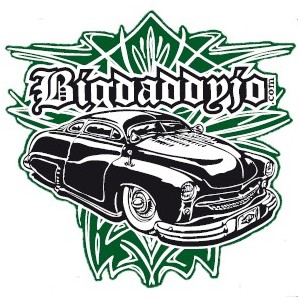 Sticker Bigdaddyjo kustom black green pinstriping BIG37