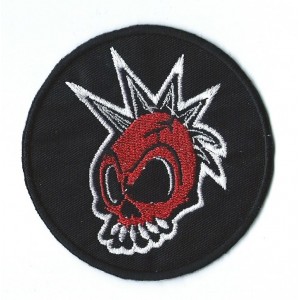 Patch ecusson red skull punk 