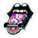 Sticker bouche de l'enfer skateboard vampire hell lips 1